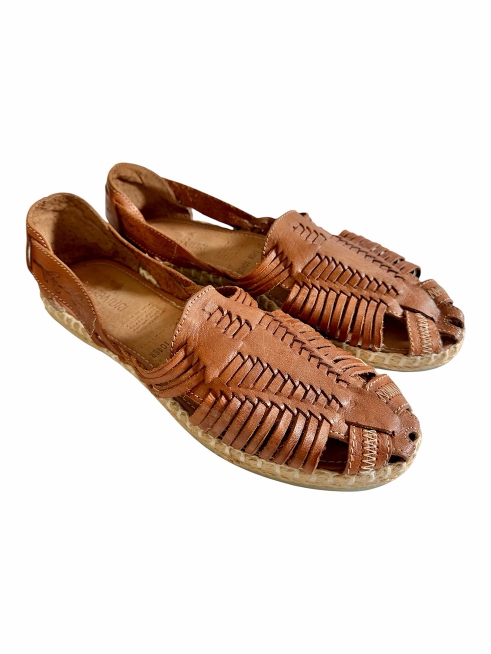 Raramuri Huaraches Mexican Shoes Sandals Hand Woven Leather Artisan Size W 10.5